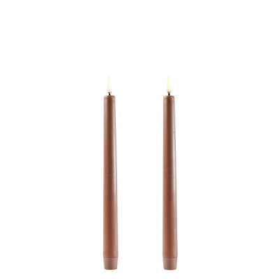 Uyuni dinerkaars taper candle Caramel 2,3 x 25,5 cm (set a 2)